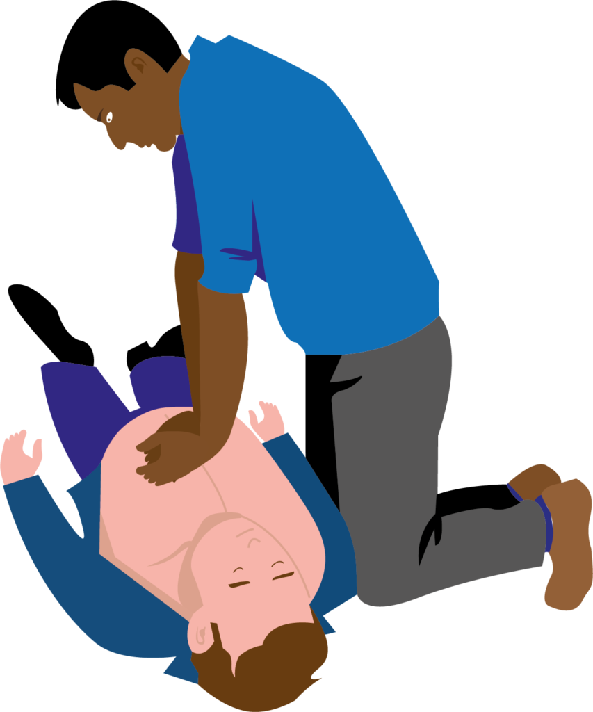 illustration image showing a graphic design created for a company and showing a cardiac massage